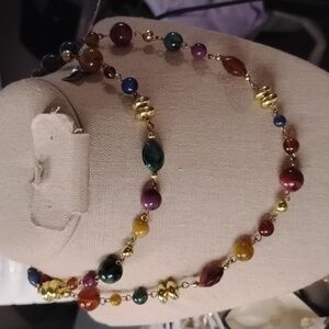 Lucite long multi necklace